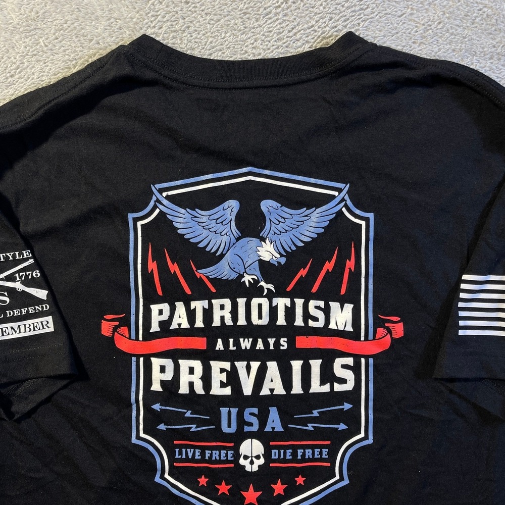 Grunt Style Patriotism Always Prevails USA Eagle T Shirt‎ XL Men Black